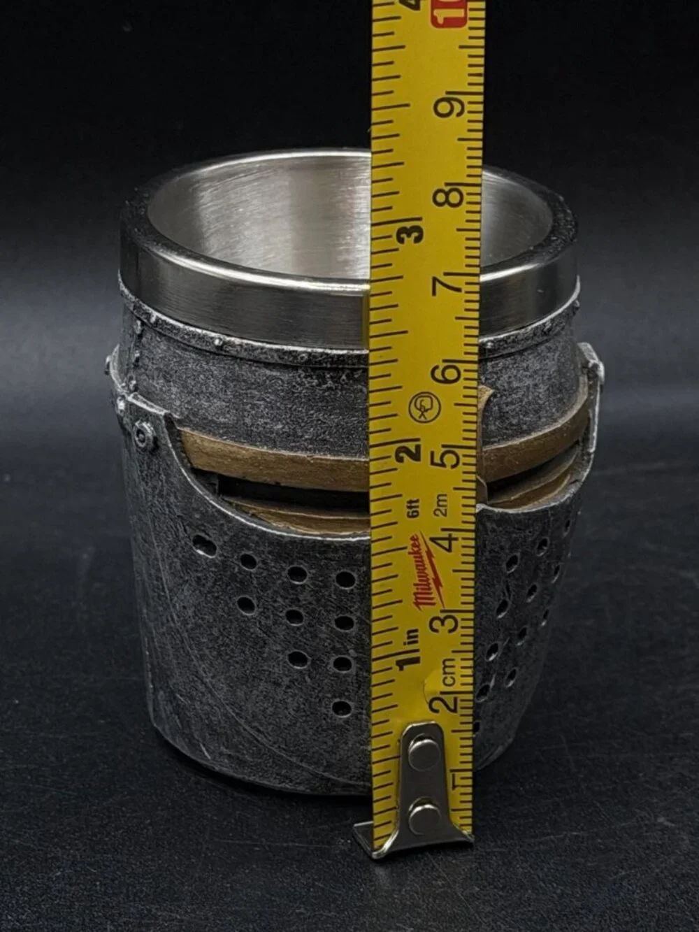 Medieval Knight Of The Cross Suit of Armor Helm Drinkware Shot Glass